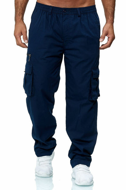 Lässiger Herren-Overall mit mehreren Taschen und geradem Bein