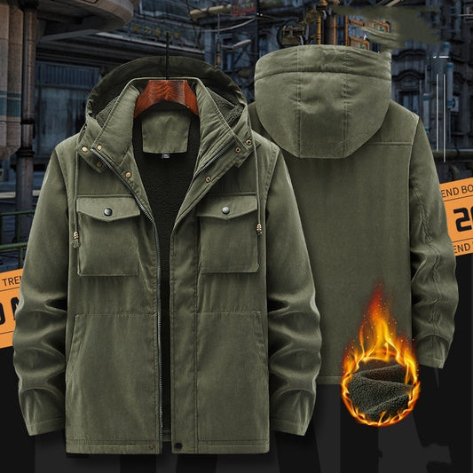 Veste de travail thermique à capuche en coton grande taille