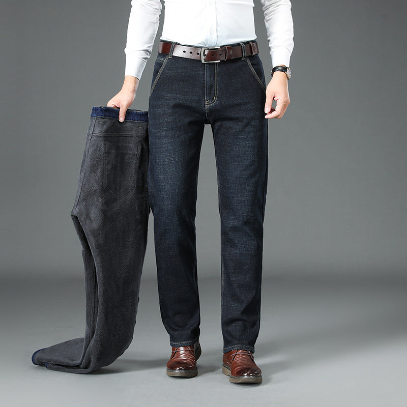 Gepolsterte, warmhaltende Jeans mit Fleecefutter und geradem Bein