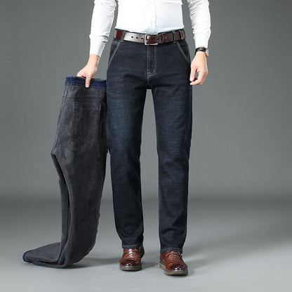 Gepolsterte, warmhaltende Jeans mit Fleecefutter und geradem Bein