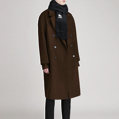 Manteau polaire double face mi-long pour homme
