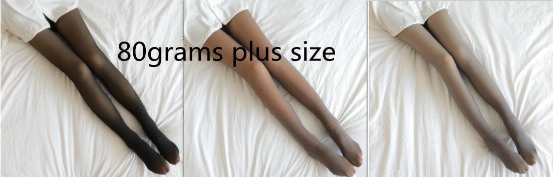 Fake Translucent Plus Size Leggings Fleece Lined Tights Fall And Winter Warm Fleece Pantyhose Women Fleece Lined Pantyhose Thermal Winter Tights - ARCHSHOPE
