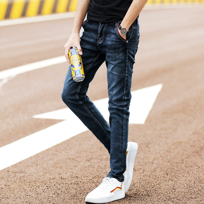 Jean de printemps pour homme, coupe slim, noué à la cheville