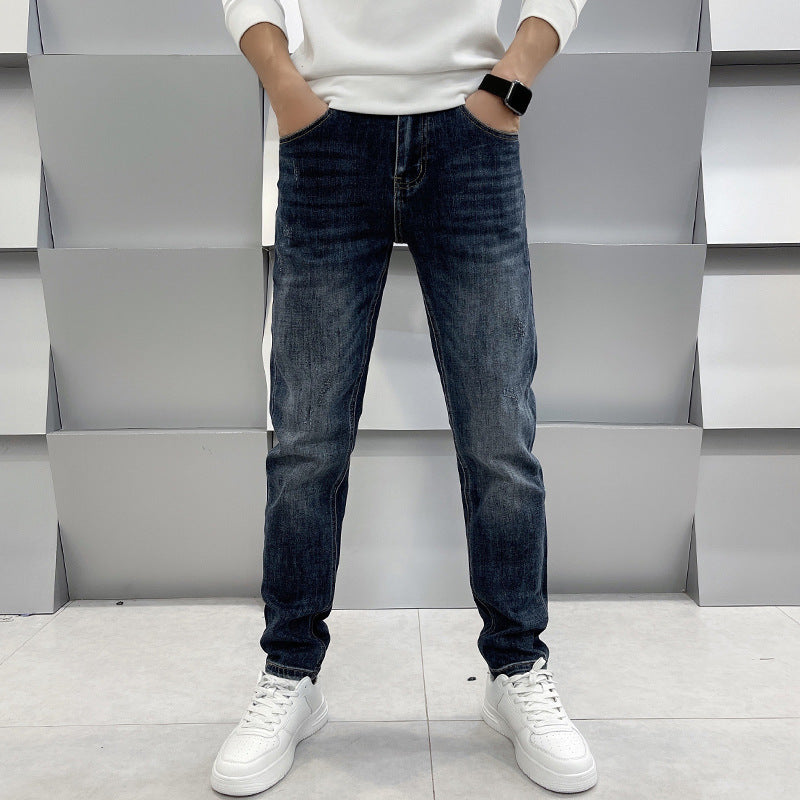 Lässige Slim Fit Jeans für Herren mit geradem Bein und elastischem Bund