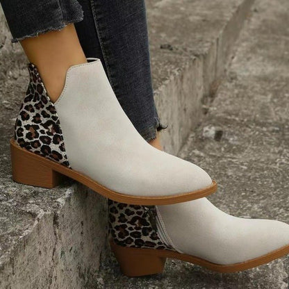Low-heeled Boots With Side Zipper
