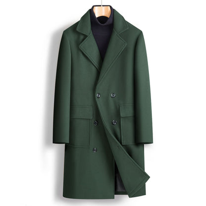 Manteau mi-long croisé pour homme automne-hiver