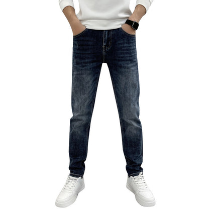 Lässige Slim Fit Jeans für Herren mit geradem Bein und elastischem Bund