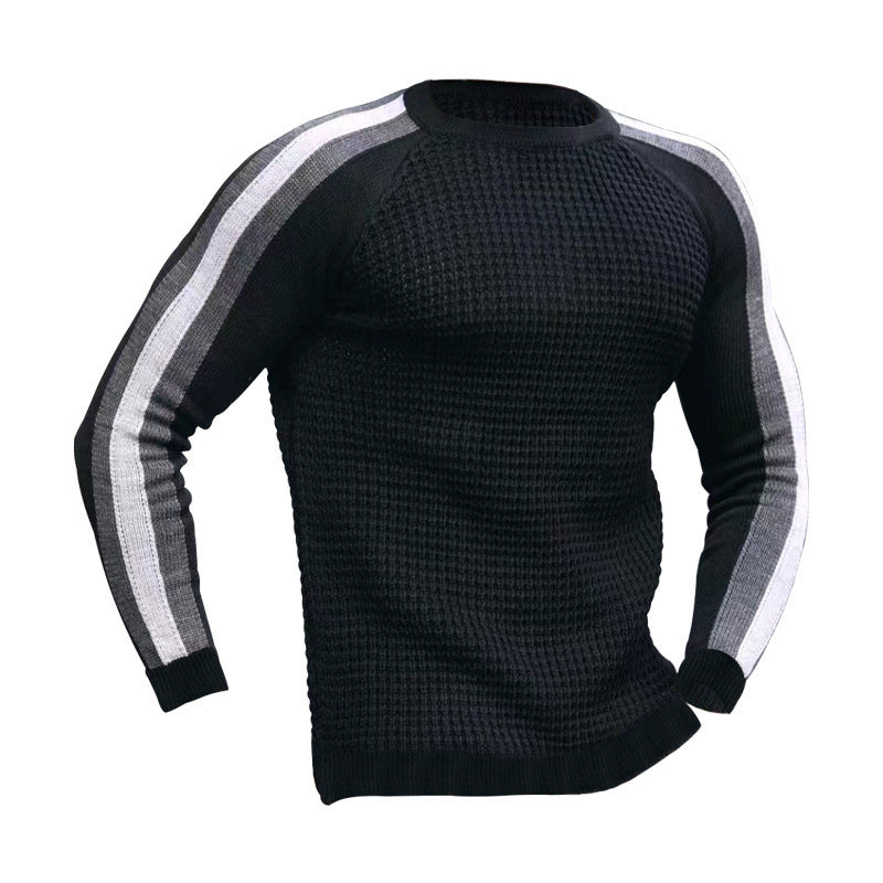 Pull de sport décontracté à bas slim contrasté pour homme