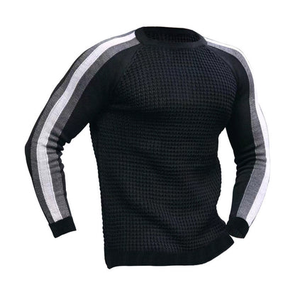 Pull de sport décontracté à bas slim contrasté pour homme
