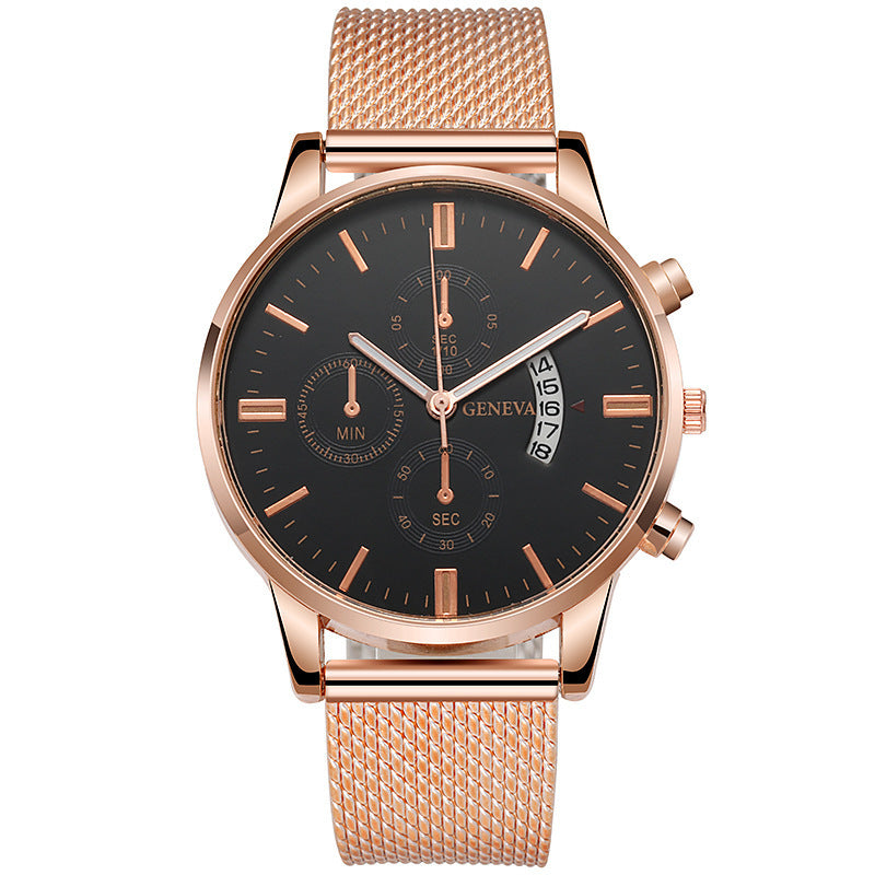 Mens Watch Fake Three-Subdial Six Hands Calendar Casual Fashionable Business Quartz - ARCHSHOPE