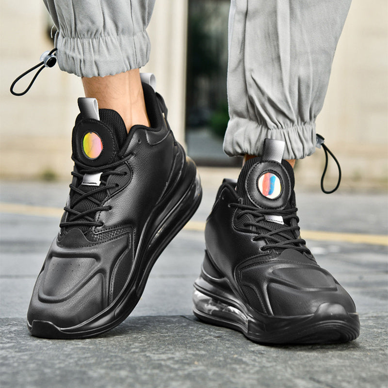 Farblich passende Schnür-Sneaker mit Luftpolsterung, leichte Herrenschuhe mit dicker Sohle, modische Freizeitschuhe für den Laufsport
