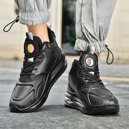 Farblich passende Schnür-Sneaker mit Luftpolsterung, leichte Herrenschuhe mit dicker Sohle, modische Freizeitschuhe für den Laufsport