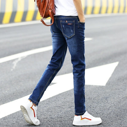 Jean de printemps pour homme, coupe slim, noué à la cheville
