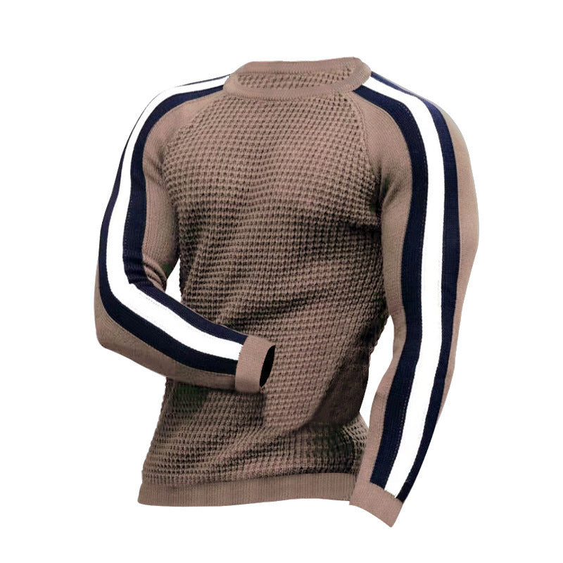 Pull de sport décontracté à bas slim contrasté pour homme