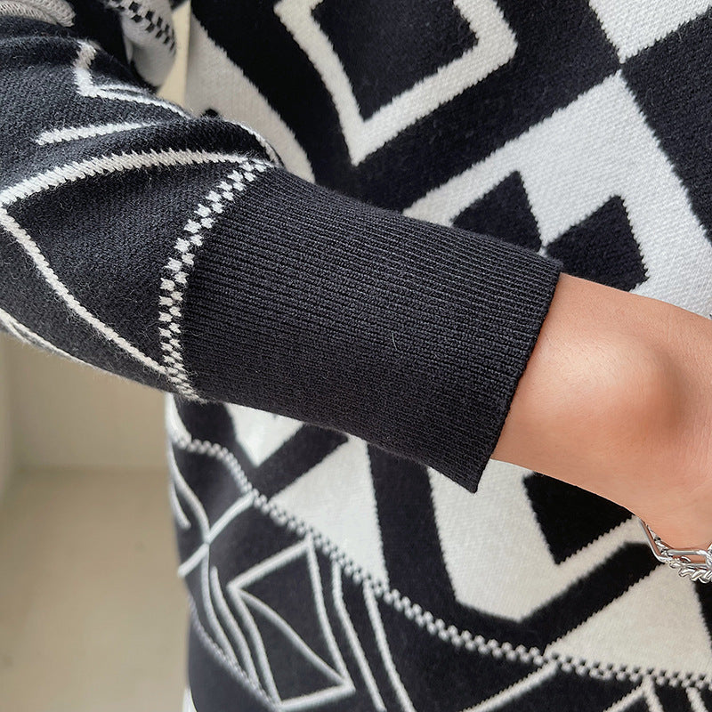 Südkorea Licht Reifung Wind männer Geometrische Jacquard Trend