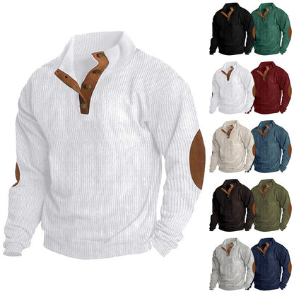 Corduroy Casual Stand Collar Long-sleeved Sweater - ARCHSHOPE