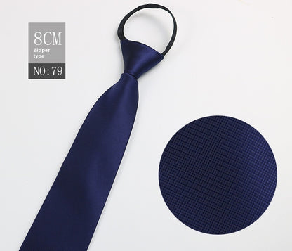 Black Men's Tie Striped Blue Business Tie Lazy Zip Tie In Stock Wholesale Pull Peels - ARCHSHOPE