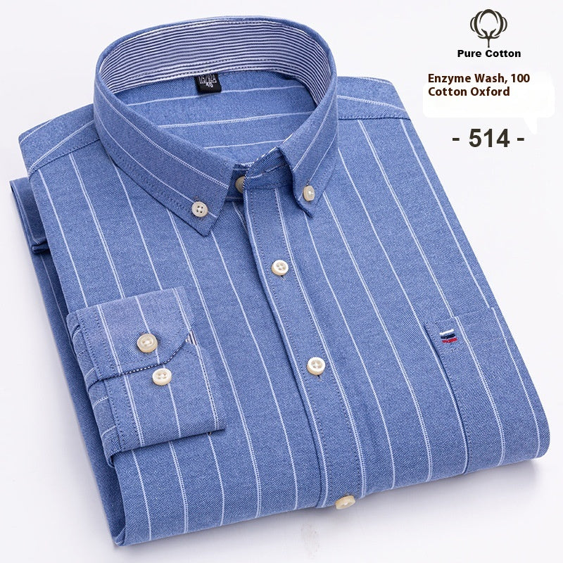 Chemise en coton à manches longues pour homme, coupe slim, style business décontracté
