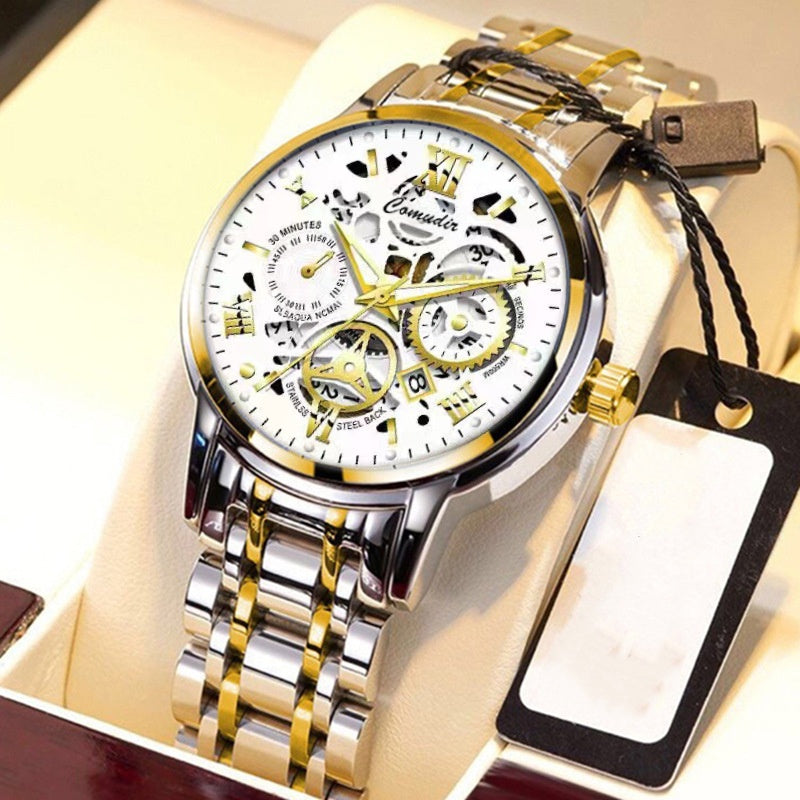 Fashion Jewelry Hollow Men's Watch Men's Waterproof Luminous Calendar - ARCHSHOPE