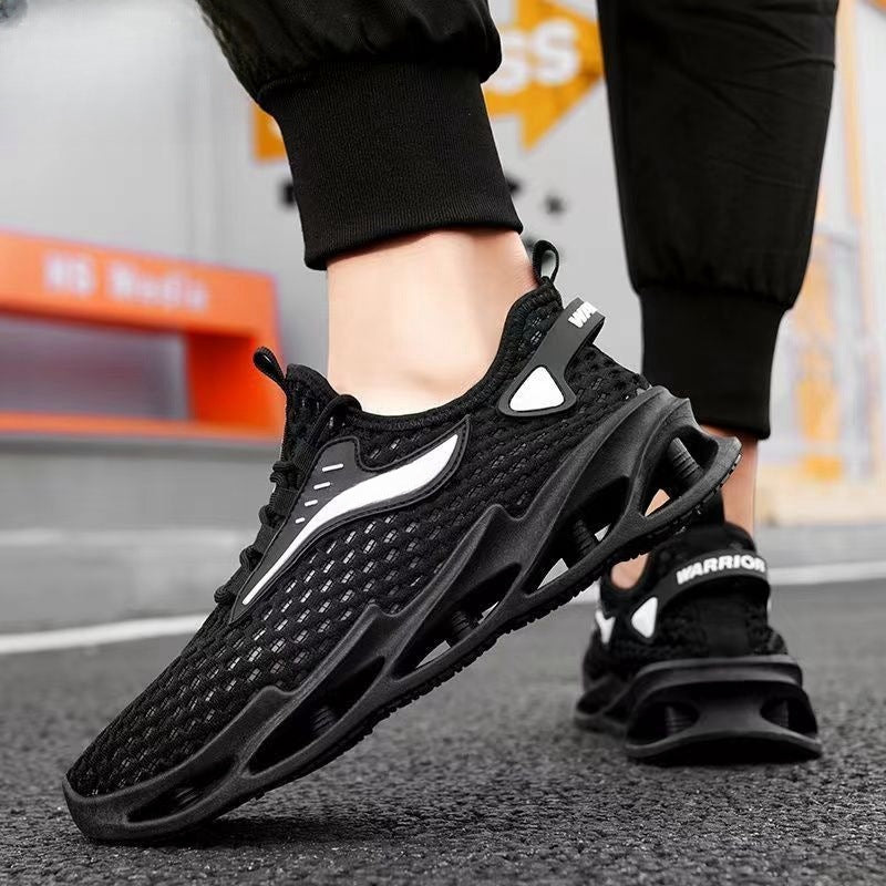 Herren Schnür-Sneakers Mesh Sportschuhe Mode Hohlsohle Low Top Laufschuhe