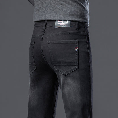 Jean molletonné rembourré pour homme, coupe droite, slim, élastique, épais