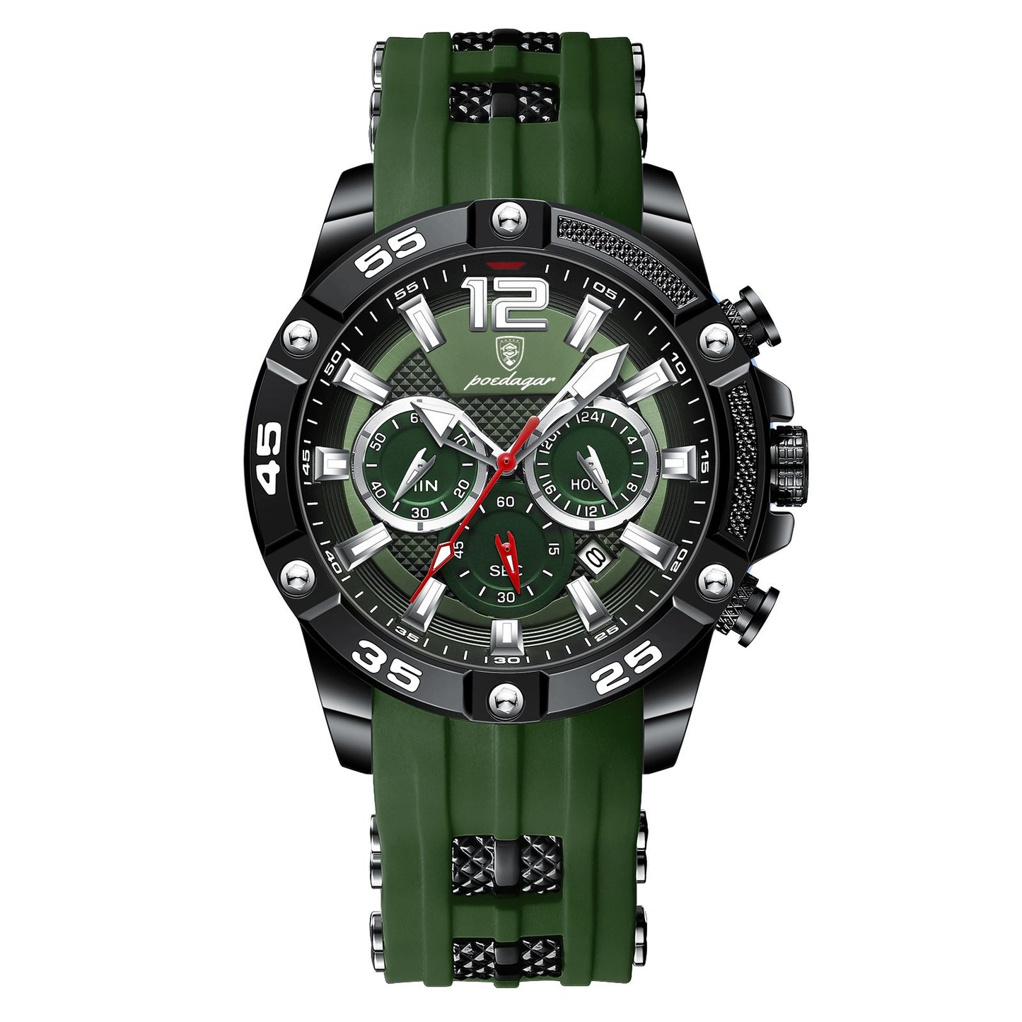 Multifunctional Men's Watch Silicone Band Quartz Wrist Watch - ARCHSHOPE