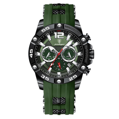 Multifunctional Men's Watch Silicone Band Quartz Wrist Watch - ARCHSHOPE