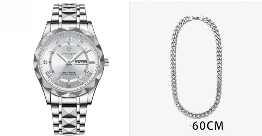 Men's Waterproof Double Calendar Luminous Quartz Watch - ARCHSHOPE