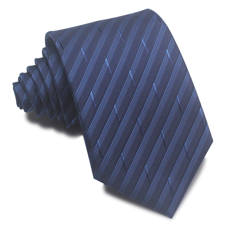 8CM Polyester Jacquard Striped Tie Men's Business Formal Red Black Blue - ARCHSHOPE