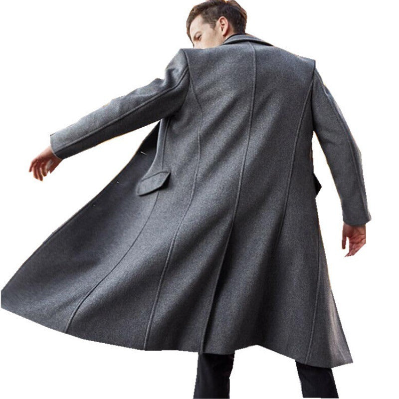 Men's Long Trench Coat Woolen Coat - ARCHSHOPE