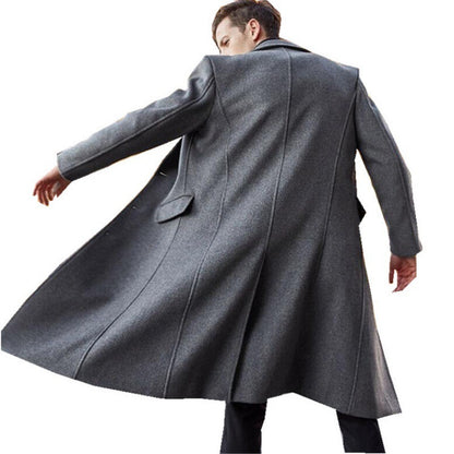 Men's Long Trench Coat Woolen Coat - ARCHSHOPE