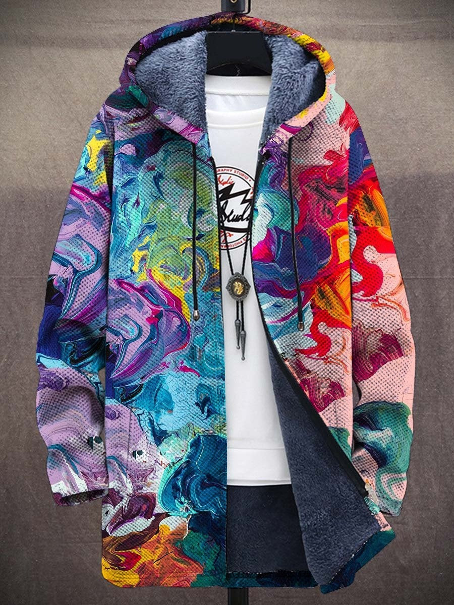 Lässige Herrenjacke mit Reißverschluss und Kapuze, baumwollgefüttert