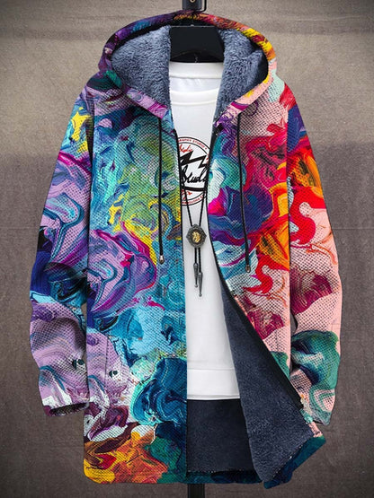 Lässige Herrenjacke mit Reißverschluss und Kapuze, baumwollgefüttert