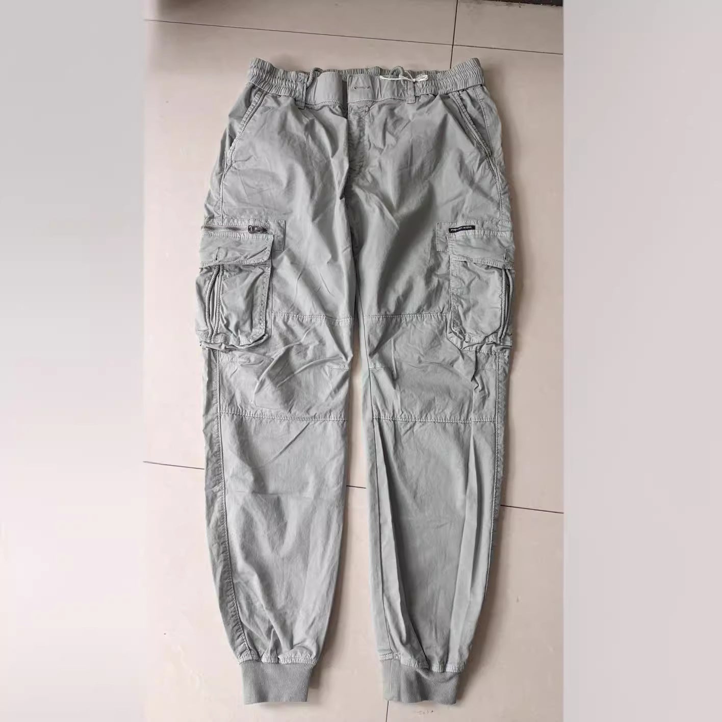 Solid Color Skinny Pants Multi-pocket Men's Working Pants - ARCHSHOPE