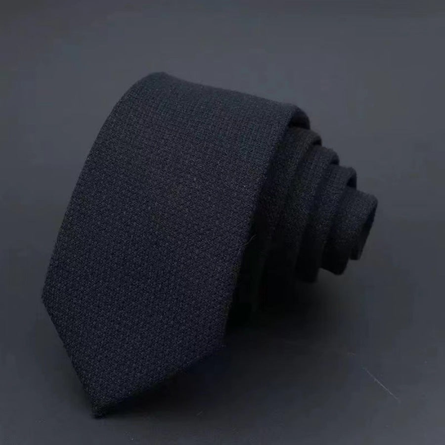 Thickened Sanded Fabric Hand Hit Men's Business Fashion Striped Solid Color Tie Cotton Formal Wear - ARCHSHOPE