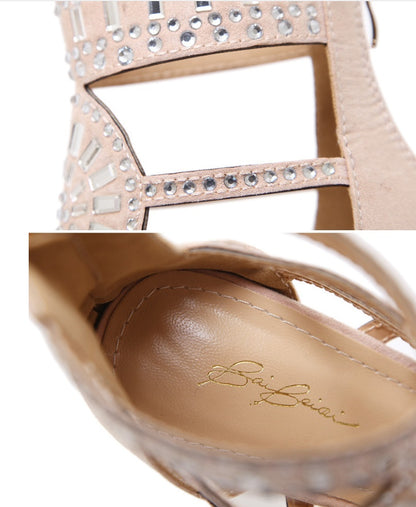 Rhinestone high heel sandals - ARCHSHOPE