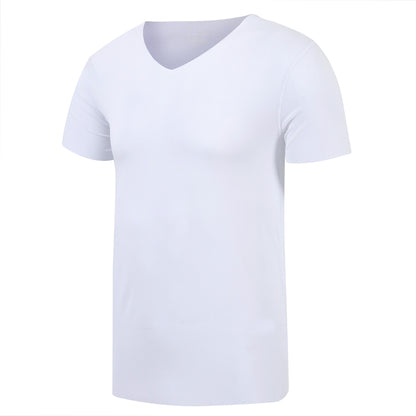 Cut half-sleeved solid color bottoming shirtr bottoming shirt - ARCHSHOPE