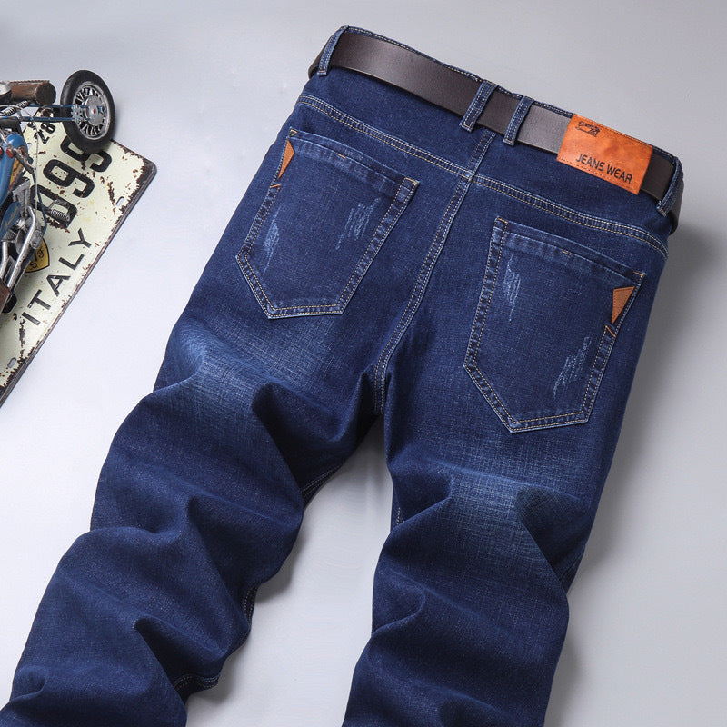Jeans pour hommes, amples, droits, extensibles, longs