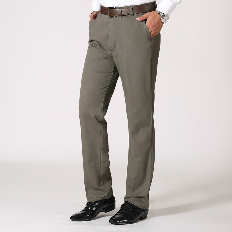Herbst und Winter Herren Baumwolle Business Casual Herrenhosen mittleren und alten Alters lose gerade Werkzeug lange Hosen Papa