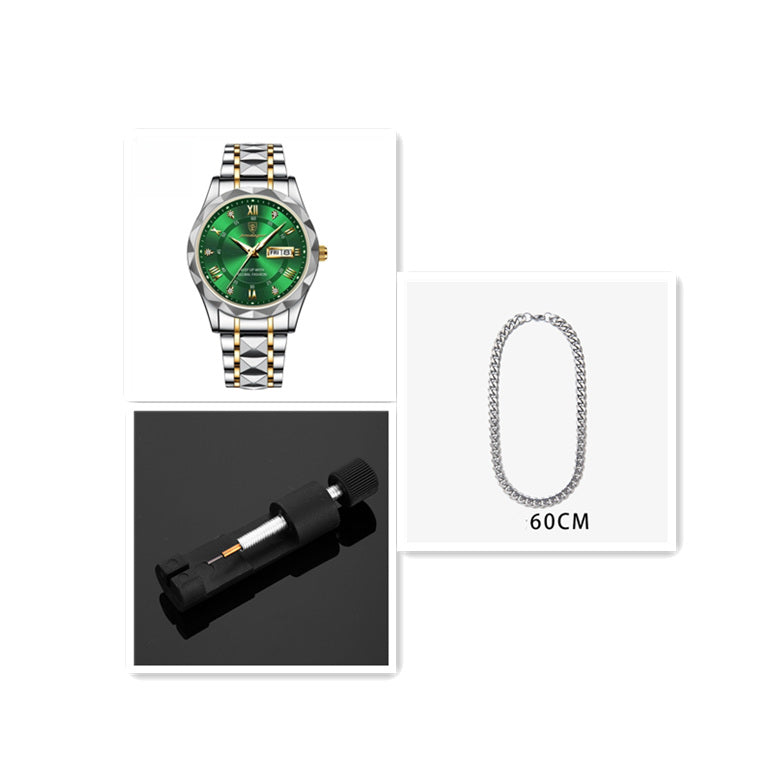 Men's Waterproof Double Calendar Luminous Quartz Watch - ARCHSHOPE