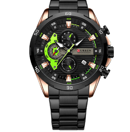 Six-hand Steel-band Round Quartz Watch A Stylish Timepiece - ARCHSHOPE