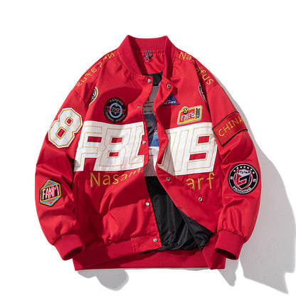 Autumn Winter Couple American Motorcycle Baseball Uniform