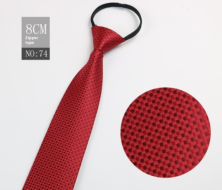 Black Men's Tie Striped Blue Business Tie Lazy Zip Tie In Stock Wholesale Pull Peels - ARCHSHOPE