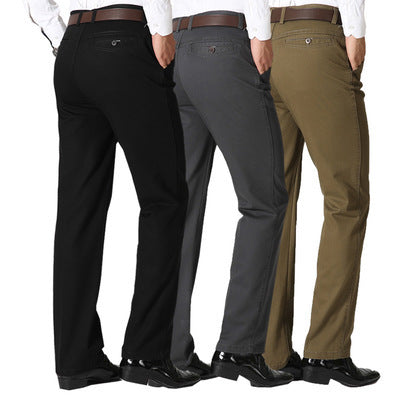 Herbst und Winter Herren Baumwolle Business Casual Herrenhosen mittleren und alten Alters lose gerade Werkzeug lange Hosen Papa