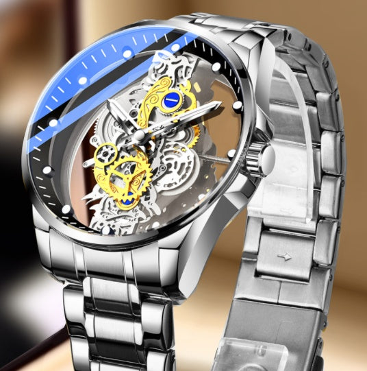 Men Watch Skeleton Automatic Quartz Watch Gold Skeleton Vintage Man Watch Mens Watches Top Brand Luxury - ARCHSHOPE