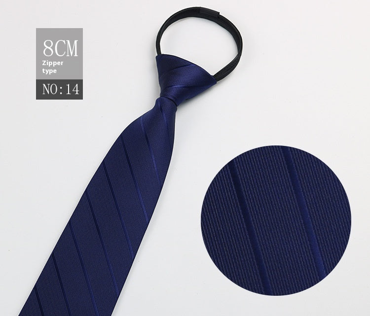 Black Men's Tie Striped Blue Business Tie Lazy Zip Tie In Stock Wholesale Pull Peels - ARCHSHOPE