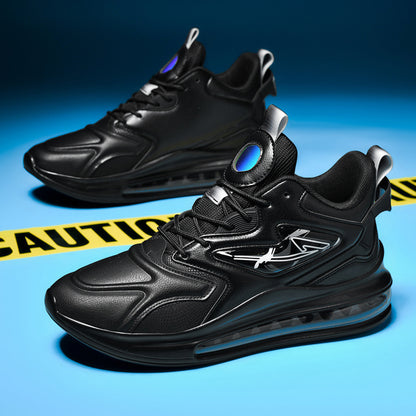 Farblich passende Schnür-Sneaker mit Luftpolsterung, leichte Herrenschuhe mit dicker Sohle, modische Freizeitschuhe für den Laufsport