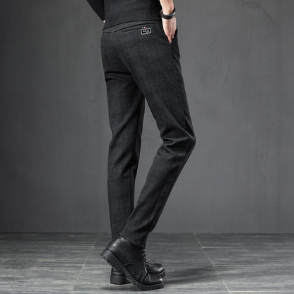 Herbst Plaid Hosen Schlank Gerade Lose Herren Casual Hosen Hosen Kleine Füße