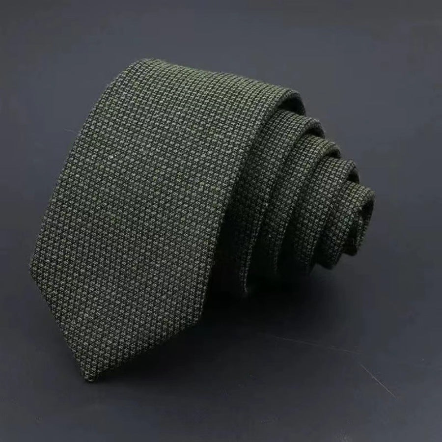 Thickened Sanded Fabric Hand Hit Men's Business Fashion Striped Solid Color Tie Cotton Formal Wear - ARCHSHOPE