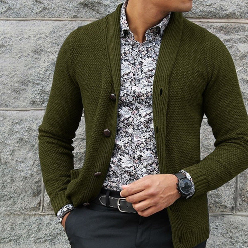 Herren Strickjacke Einreihiges Pulloveroberteil